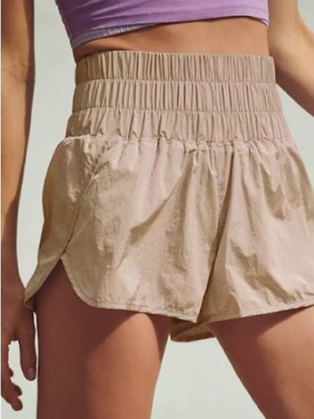 Free People Movement The Way Home Run Shorts size M cream
